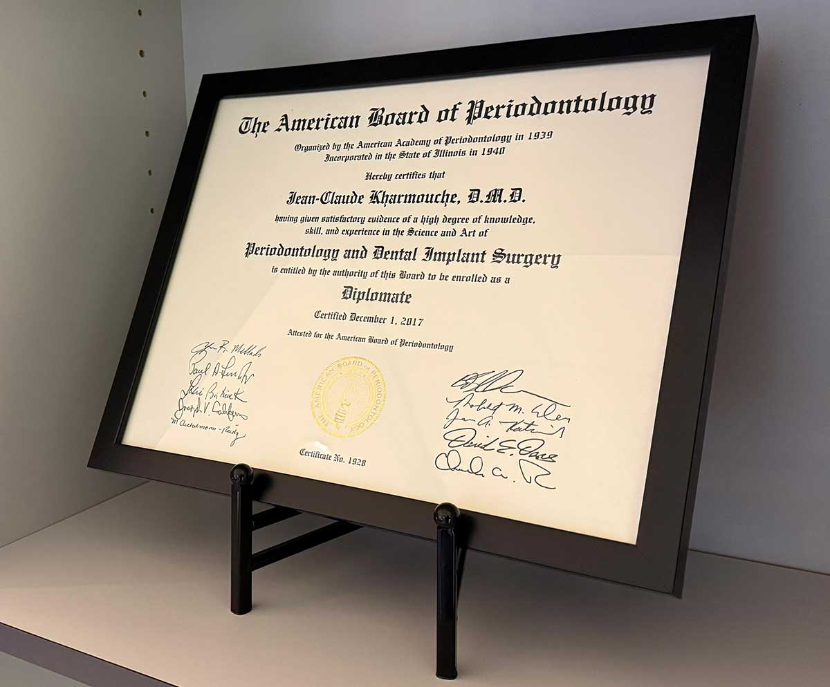 Dr. Jean-Claude Kharmouche certificate 2